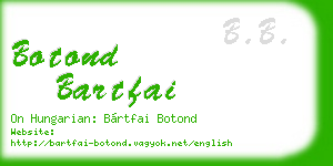 botond bartfai business card